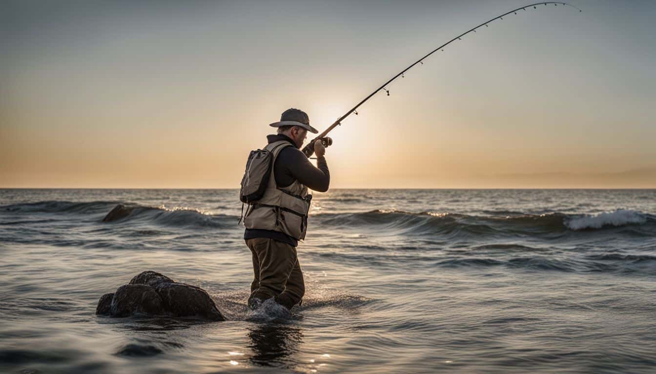 A fisherman is casting a fly rod into the ocean, showcasing various hairstyles, outfits, and expressions.